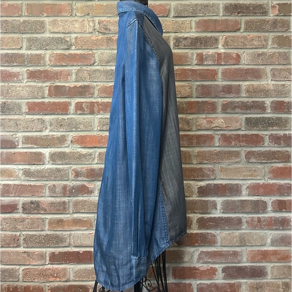 Standards & Practices New With Tags Blue & Gray Long Sleeve Blouse Size Large - Picture 3 of 8